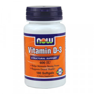 NOW Vitamin D-3 (400IU) 180 sgels