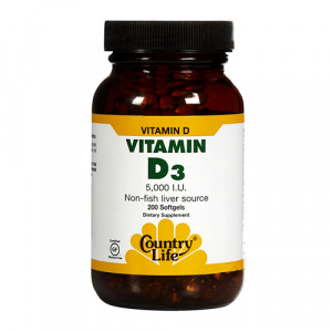 Country Life Vitamin D3 (5000IU) 200 sgels