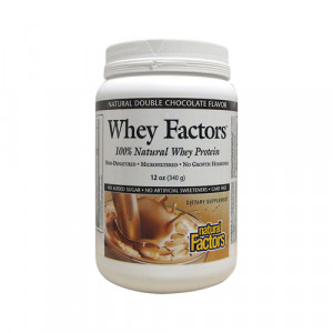 Natural Factors 100% Natural Whey Protein - Whey Factors  Natural Double Chocolate 12 oz